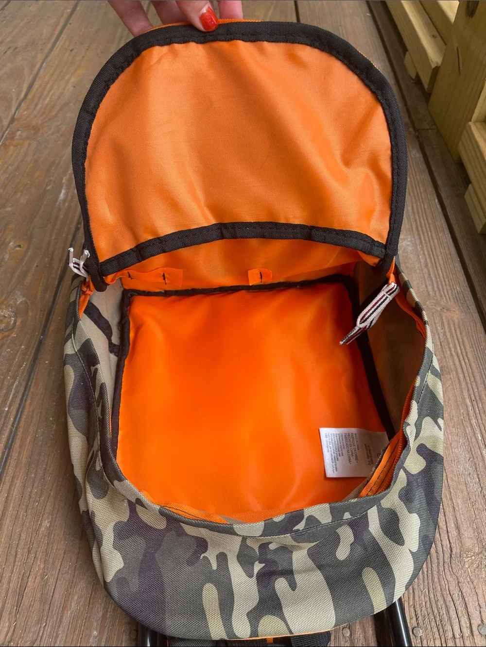 Toddler Converse Camouflage Rolling Backpack with Orange Accents